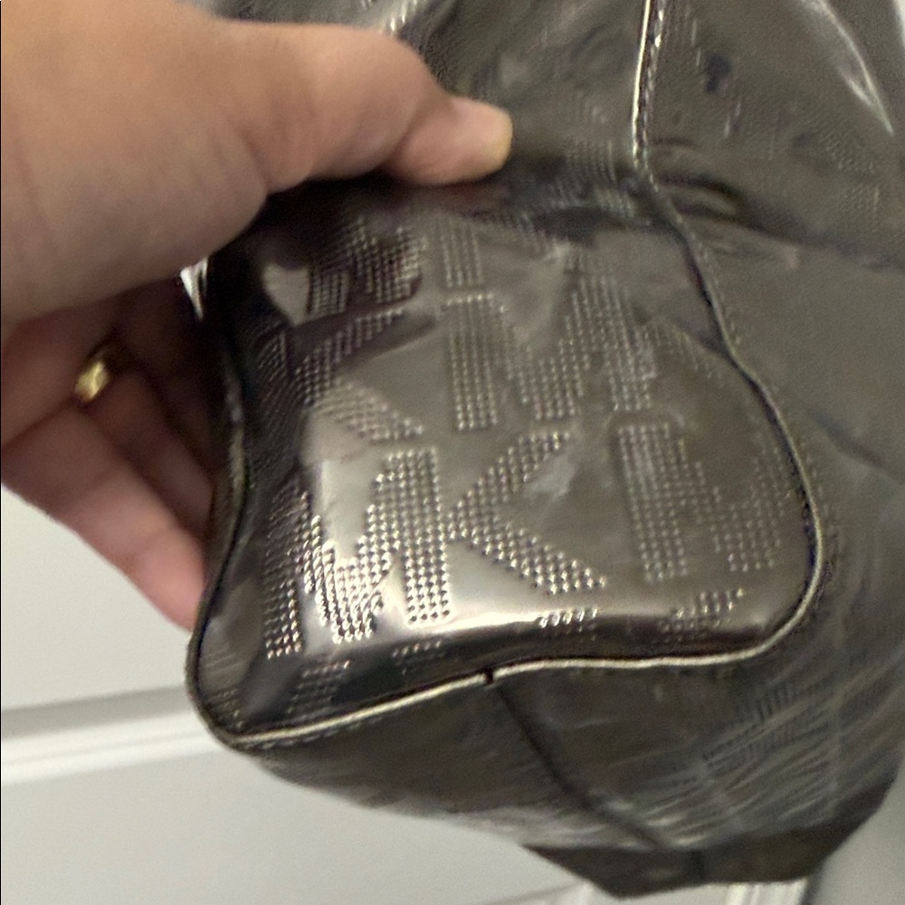 Michael Kors Shiny Silver and Tan Tote - Picture 4 of 9